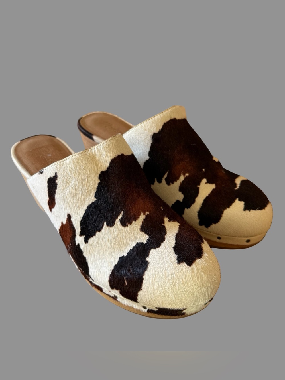 Madewell Pony Hair Animal Print Slip On Mule Clogs US8? ($188)